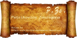 Petrikovics Zsuzsanna névjegykártya