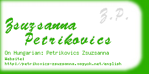 zsuzsanna petrikovics business card